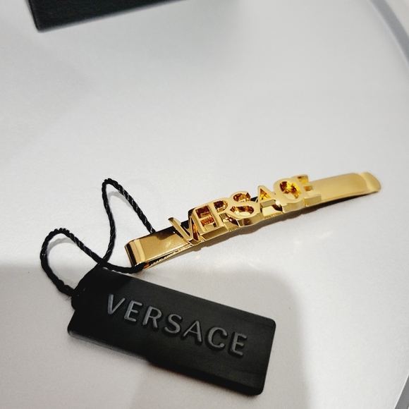 Versace logo lettering hair clip